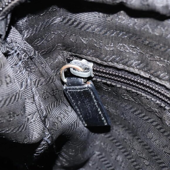 PRADA Shoulder Bag Nylon Black Silve - Picture 12 of 16